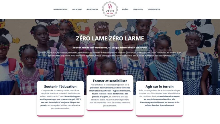 site internet association zero lame zero larme