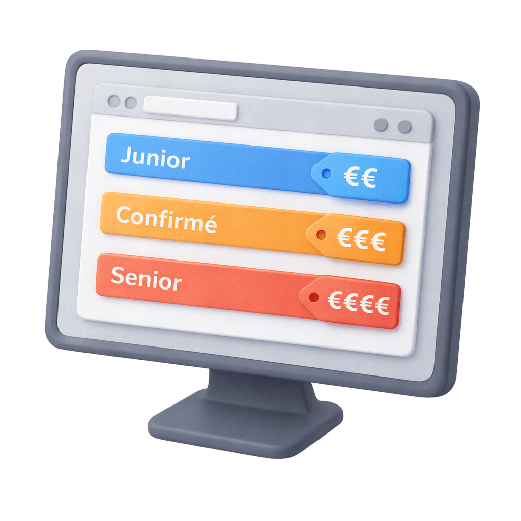 Illustration pour les différents niveau de consultants en marketing digital
