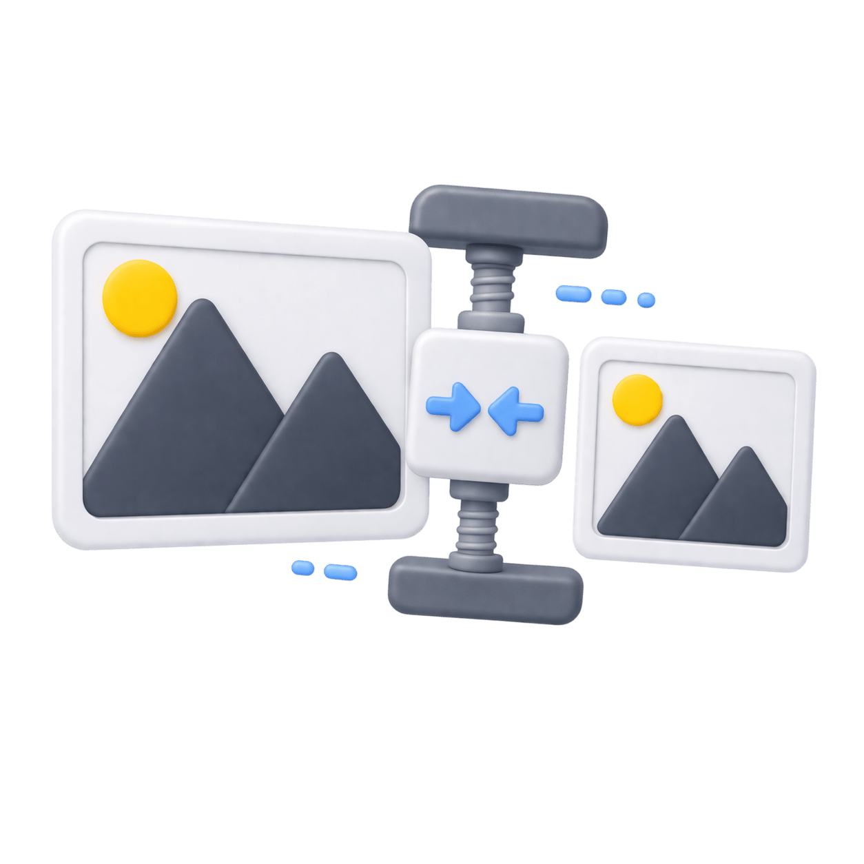 Illustration pour présenter le concept de compression des images sur un site internet