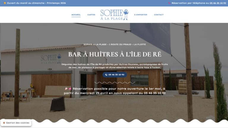 Site internet Sophie a la Plage