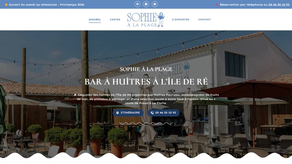 Site internet Sophie a la Plage